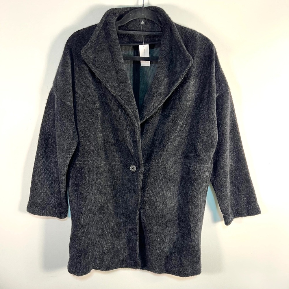 Banana Republic Factory Charcoal Grey Knit Oversized Blazer Jacket outdoor NWT‎